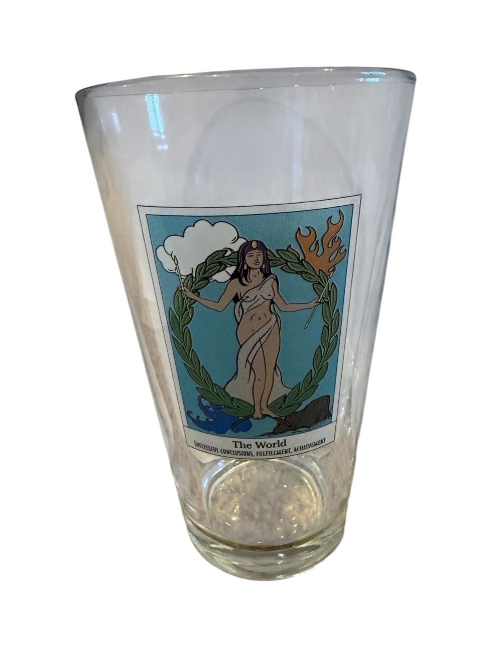 Tarot Card Pint Glasses Set of 2 The Star and The World Astrology 16 Oz Cups - Picture 3 of 7